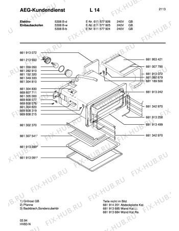 Взрыв-схема плиты (духовки) Aeg COMP. 5308B-W GB - Схема узла Section2
