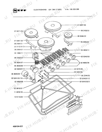 Схема №2 195301830 1344.21WS с изображением Электрический предохранитель для плиты (духовки) Bosch 00025242