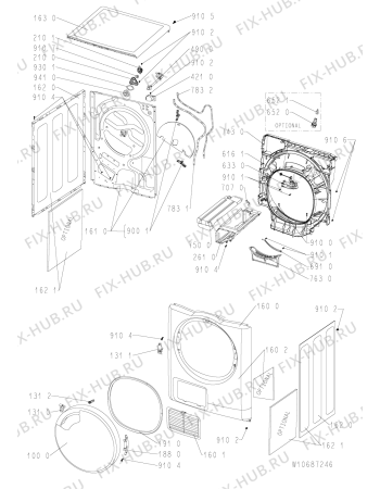 Схема №2 AZB 9670 с изображением Обшивка для стиралки Whirlpool 481010436244