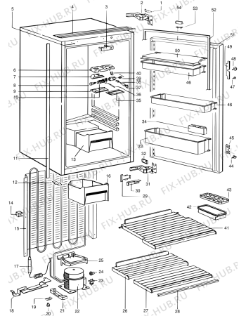 Схема №1 RF24060 (F008726) с изображением Держатель для холодильной камеры Indesit C00133144