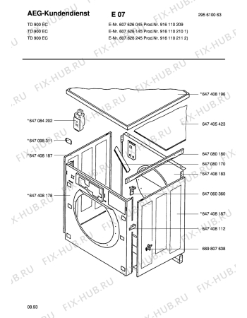 Взрыв-схема стиральной машины Blomberg TD900 EC - Схема узла Section1