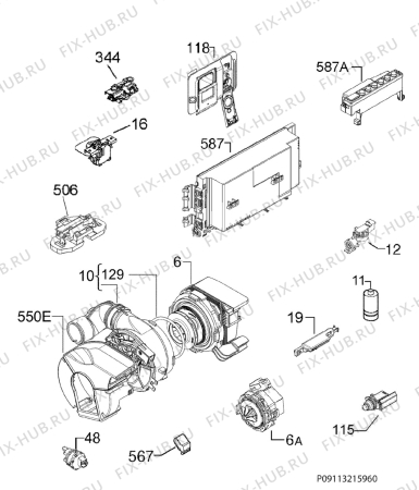 Взрыв-схема посудомоечной машины Aeg F88612VI0P - Схема узла Electrical equipment 268