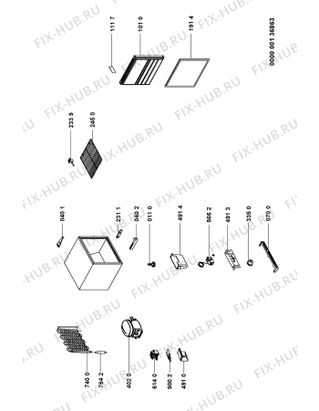 Схема №1 AFG 065/B/WP с изображением Заглушка для холодильника Whirlpool 481229088083