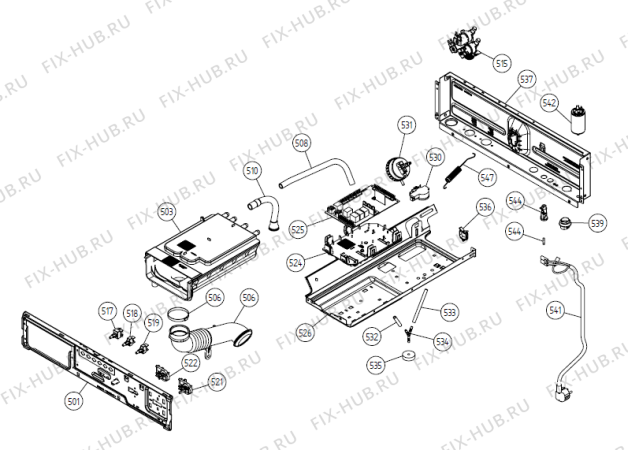 Взрыв-схема стиральной машины Gorenje W6021 RU   -White (900003206, WM33ARU) - Схема узла 05