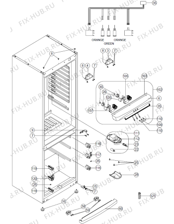 Взрыв-схема холодильника Upo RF121SX (377461, HZS35664) - Схема узла 02