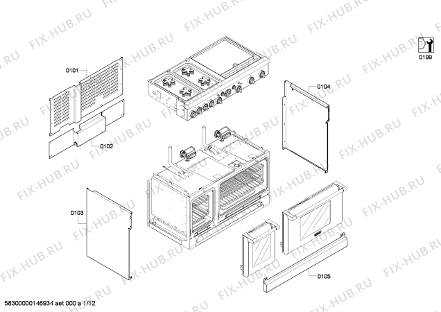 Схема №7 PRD484EEG с изображением Коллектор для плиты (духовки) Bosch 00144572