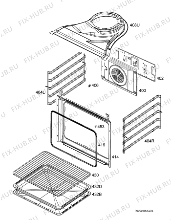 Взрыв-схема плиты (духовки) Rex Electrolux FQL203XES - Схема узла Oven