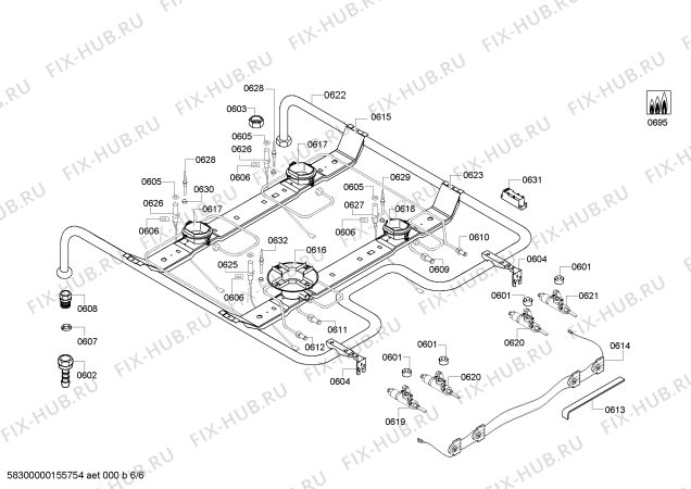 Схема №2 HGV73W350J с изображением Кабель для электропечи Bosch 00622863