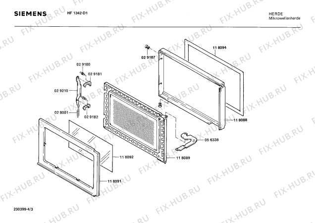 Схема №4 HF1342 с изображением Панель для свч печи Siemens 00085801