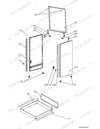 Взрыв-схема плиты (духовки) Electrolux EKK513522W - Схема узла Housing 001