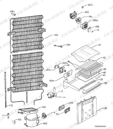 Взрыв-схема холодильника Rex Electrolux RRA36400X - Схема узла Diffusor