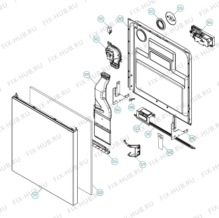 Взрыв-схема посудомоечной машины Asko D5152 NO   -White Bi (337718, DW70.5) - Схема узла 05