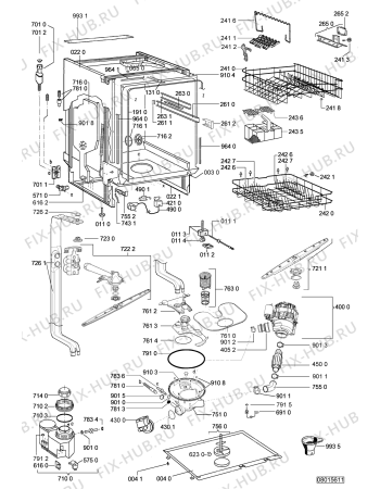 Схема №2 ADG 6370 WH с изображением Модуль (плата) управления для электропосудомоечной машины Whirlpool 480140101743