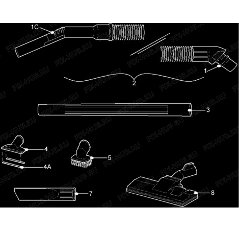 Взрыв-схема пылесоса Electrolux Z2605 - Схема узла Hose