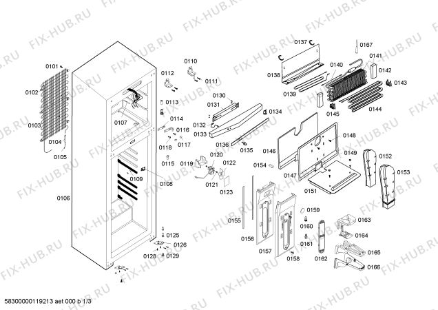 Схема №3 RS33U7534C Coldex с изображением Тэн оттайки для холодильной камеры Bosch 00444374