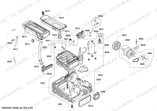 Схема №4 WT46W591CH с изображением Вкладыш для сушилки Siemens 00618469