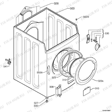 Взрыв-схема стиральной машины Aeg LVMT3100 - Схема узла Housing 001