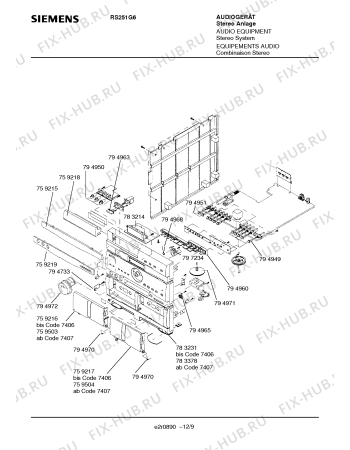 Схема №6 RS251G6 с изображением Кнопка для телевизора Siemens 00794972