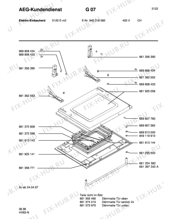 Взрыв-схема плиты (духовки) Aeg 5120E-M CH - Схема узла Section2