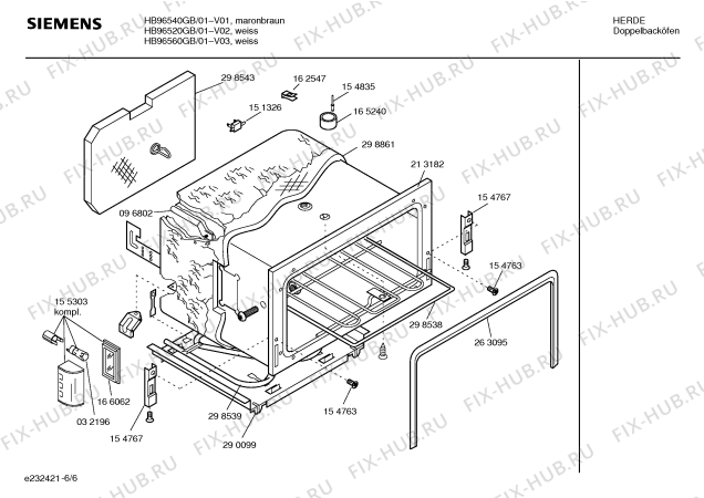 Взрыв-схема плиты (духовки) Siemens HB96560GB - Схема узла 06