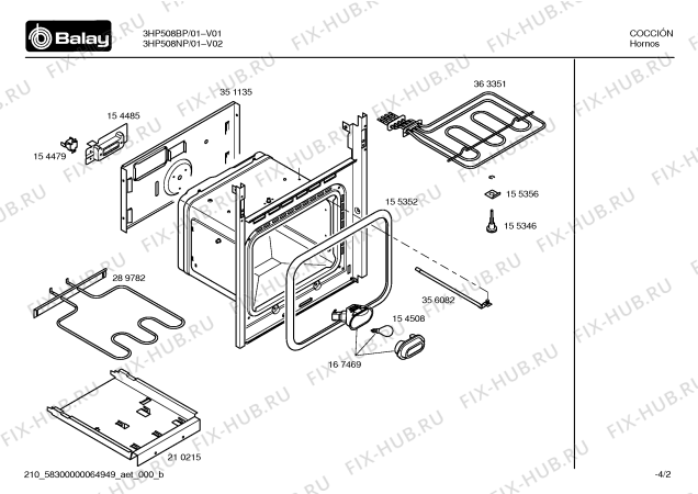 Схема №2 3HP509B с изображением Крышка для плиты (духовки) Bosch 00268343