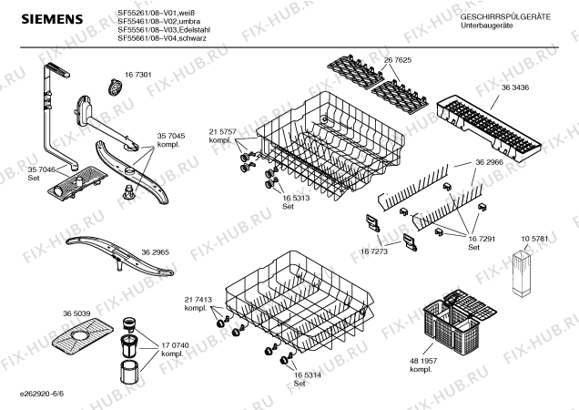 Взрыв-схема посудомоечной машины Siemens SF55661 - Схема узла 06