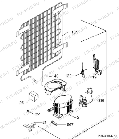 Взрыв-схема холодильника John Lewis JLUCLFS616 - Схема узла Cooling system 017