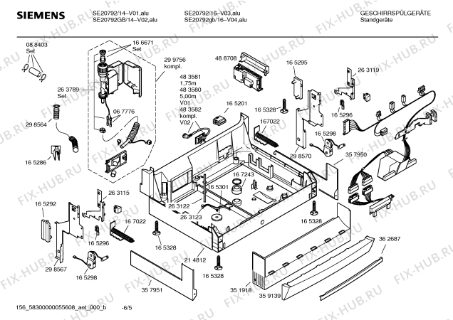 Схема №6 SE20292 HiSense с изображением Краткая инструкция для посудомоечной машины Siemens 00584815