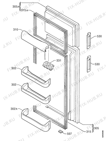 Взрыв-схема холодильника Zanussi ZD19/4R - Схема узла Door 003