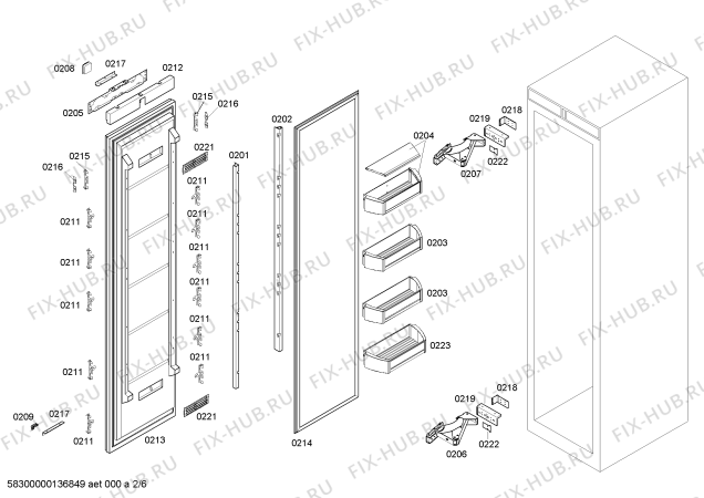 Схема №1 CIR30P00 с изображением Панель для холодильника Bosch 00642518