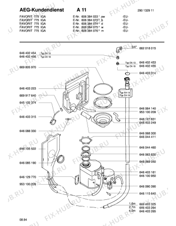 Взрыв-схема посудомоечной машины Aeg FAV775I-W - Схема узла Section3
