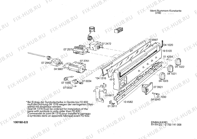 Взрыв-схема плиты (духовки) Bosch 0750141008 EH64EG - Схема узла 02