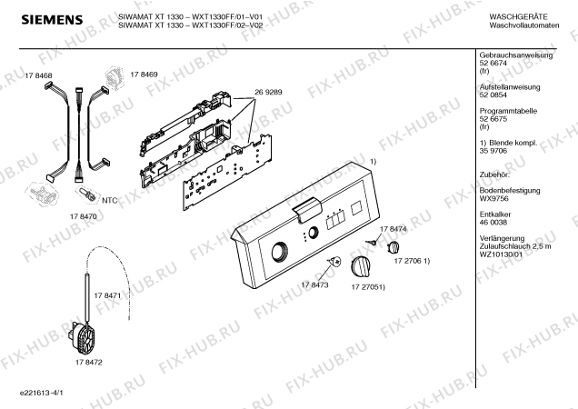 Схема №2 WXT103E SIWAMAT ecostar с изображением Инструкция по эксплуатации для стиральной машины Siemens 00526674