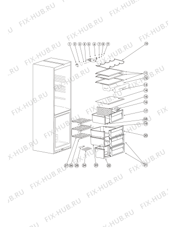 Взрыв-схема холодильника Hotpoint-Ariston RMBDA31851 (F048625) - Схема узла