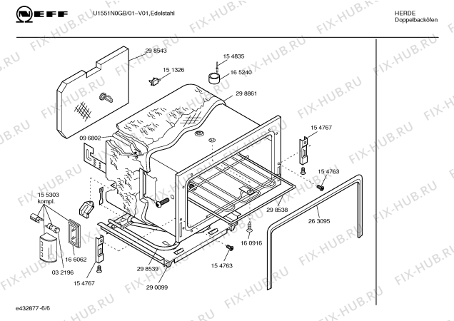 Взрыв-схема плиты (духовки) Neff U1551N0GB U1551 STAINLESS-STEEL - Схема узла 06