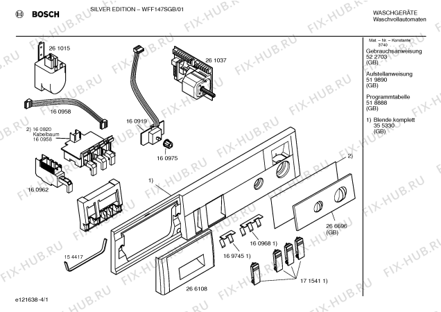 Схема №2 WFF147SGB silber edition с изображением Панель управления для стиральной машины Bosch 00355330