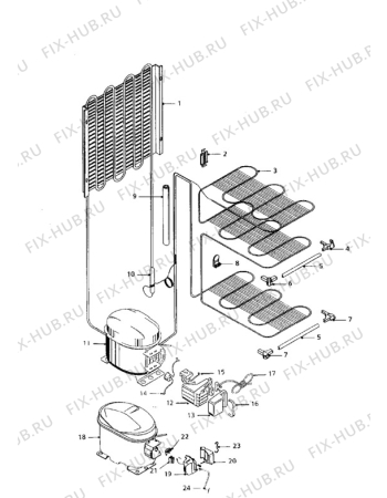 Взрыв-схема холодильника Tricity Bendix CF004 - Схема узла Cooling system 017