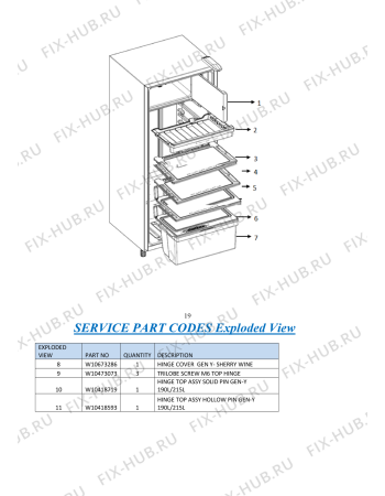 Схема №8 WMD 240 WH с изображением Крышка для холодильника Whirlpool 482000093317