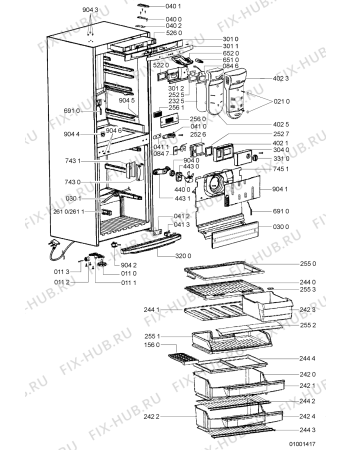 Взрыв-схема холодильника Indesit ARC8110IX1 (F092005) - Схема узла