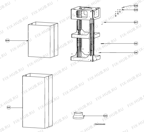 Взрыв-схема вытяжки Electrolux EFCR950U - Схема узла Section 3