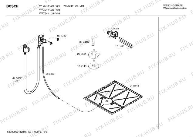 Схема №2 WFX2441 с изображением Инструкция по эксплуатации для стиралки Bosch 00693127