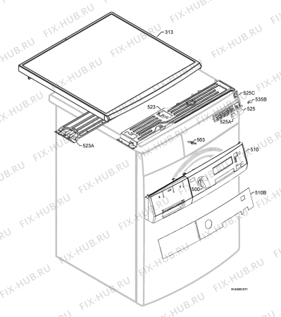 Взрыв-схема стиральной машины Aeg Electrolux LN78479A - Схема узла Command panel 037