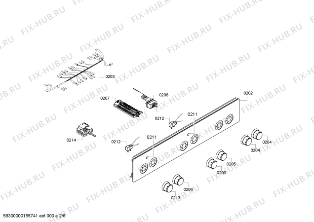 Схема №4 HR72D210F с изображением Кабель для плиты (духовки) Bosch 00654632