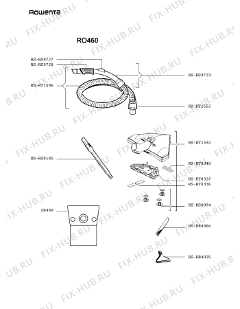 Взрыв-схема пылесоса Rowenta RO460 - Схема узла RO460IT_.__2