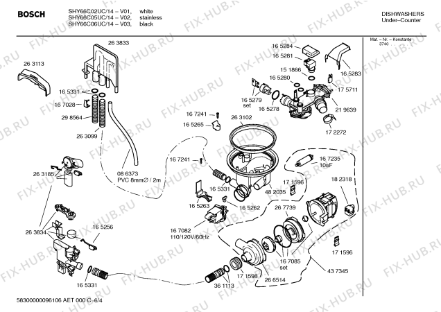 Схема №5 SHY66C02UC Bosch с изображением Винт для посудомойки Bosch 00184601