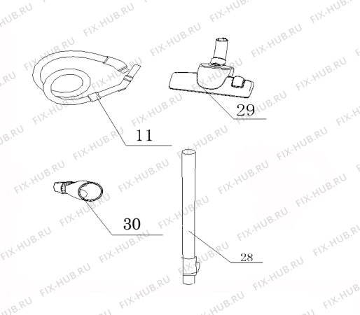 Взрыв-схема пылесоса Progress PC3400 - Схема узла Accessories