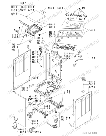 Схема №1 WATE 9578/1 с изображением Декоративная панель для стиралки Whirlpool 481245214474