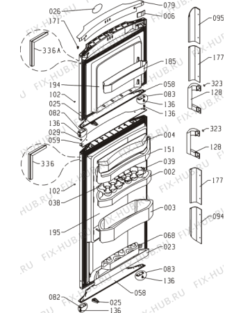Схема №1 RF61308DE (239961, HZZS3067F) с изображением Дверца для холодильника Gorenje 230165
