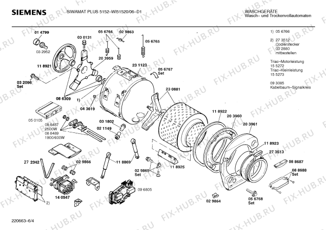 Схема №4 WI51520 SIWAMAT PLUS 5152 с изображением Панель управления для стиралки Siemens 00280783