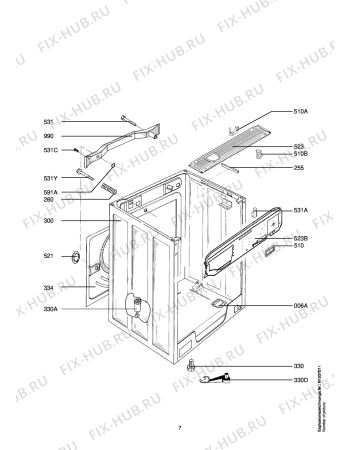Взрыв-схема стиральной машины Aeg LAV76740-W - Схема узла Housing 001